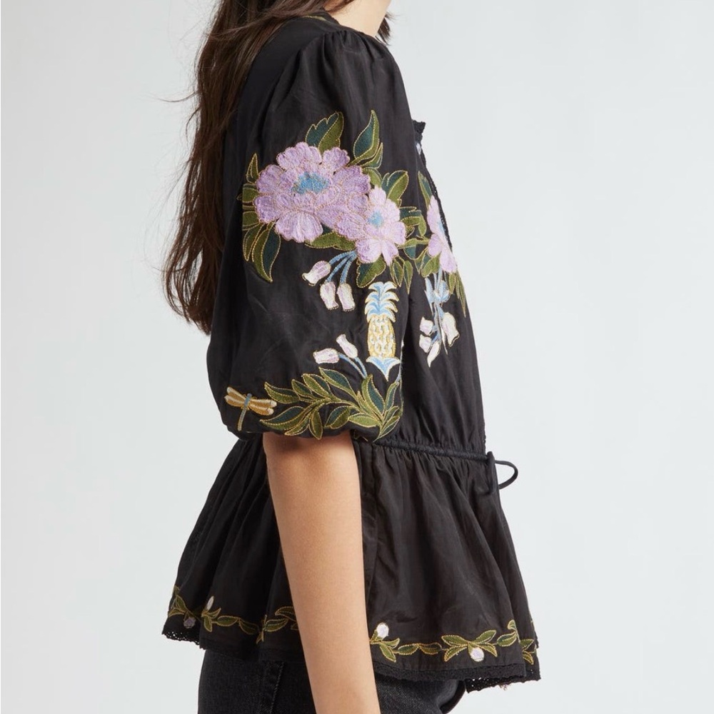 FARM Rio Floral Embroidered Button-Up Top - Picture 3 of 3